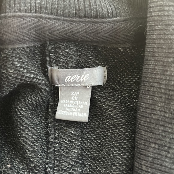 Aerie Open Front Cocoon Cardigan in Charcoal Gray - Picture 2 of 2
